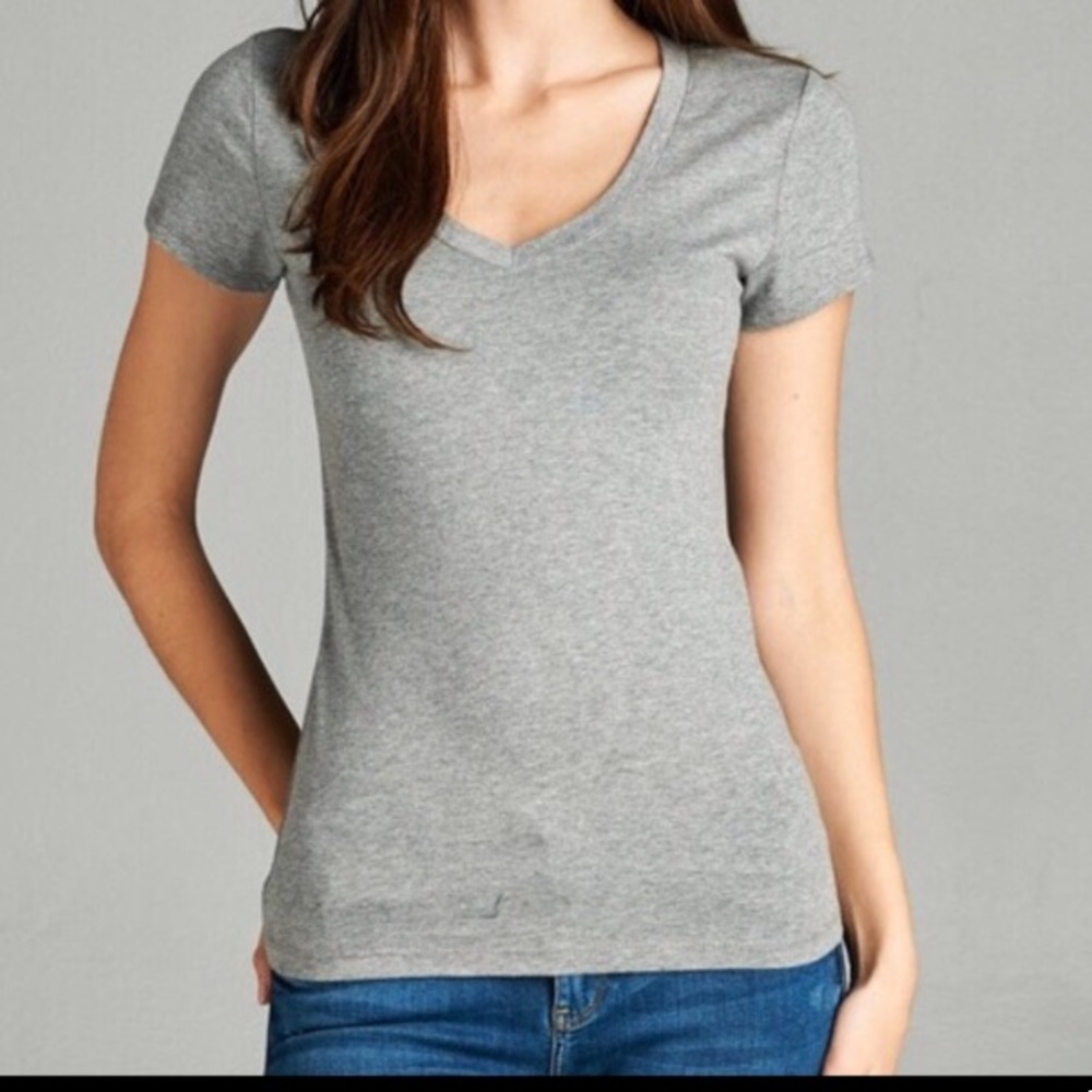 Closet Staple! Soft V-Neck Grey Tee